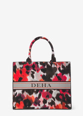 ALLOVER SCUBA SHOPPER BAG - RED - WATERCOLOR RED | DEHA