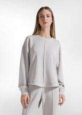 TUTA FELPA GIROCOLLO E PANTALONE DRITTO IN MODAL SOFT TOUCH GRIGIO - | DEHA