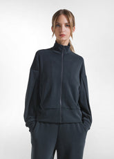 TUTA FELPA CON ZIP E PANTALONE JOGGER IN MODAL SOFT TOUCH NERO - | DEHA