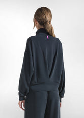 FELPA CON ZIP IN MODAL SOFT TOUCH NERO - BLACK | DEHA