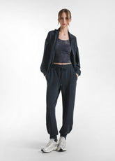 TUTA FELPA CON ZIP E PANTALONE JOGGER IN MODAL SOFT TOUCH NERO - Comfort Sets | DEHA