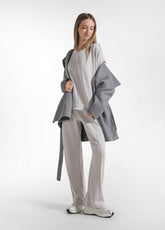 TUTA FELPA GIROCOLLO E PANTALONE DRITTO IN MODAL SOFT TOUCH GRIGIO - Comfort Sets | DEHA