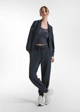 TUTA FELPA CON ZIP E PANTALONE JOGGER IN MODAL SOFT TOUCH NERO - Comfort Sets | DEHA