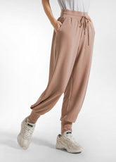 PANTALONE JOGGER IN MODAL SOFT TOUCH MARRONE - CAMEL BROWN | DEHA