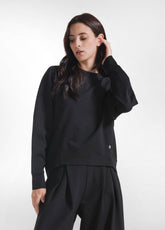 FELPA GIROCOLLO IN PUNTO MILANO NERO - Felpe e Maglie | DEHA