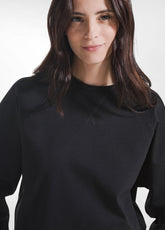 FELPA GIROCOLLO IN PUNTO MILANO NERO - BLACK | DEHA