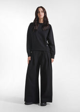 FELPA GIROCOLLO IN PUNTO MILANO NERO - BLACK | DEHA