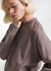 CREW NECK SWEATSHIRT IN MILANO STITCH GREY - DOVE GREY | DEHA