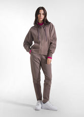 TUTA FELPA CON ZIP E CAPPUCCIO E PANTALONE IN PUNTO MILANO TORTORA - Comfort Sets | DEHA