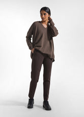 PANTALONE IN PUNTO MILANO MARRONE - Pantaloni | DEHA