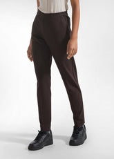 PANTALONE IN PUNTO MILANO MARRONE - DARK BROWN | DEHA