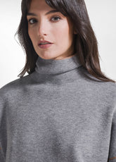 TWO-TONE HIGH NECK SWEATER GREY - SILVER GREY | DEHA