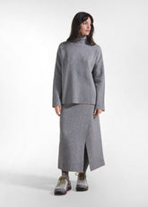 MAGLIA BICOLORE A COLLO ALTO GRIGIO | DEHA