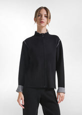 BLACK TWO-TONE JERSEY AND TROUSERS SET - | DEHA