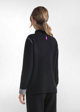 MAGLIA BICOLORE CON COLLO TARTARUGA NERO - BLACK | DEHA