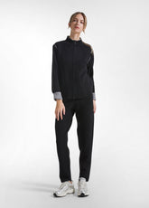 MAGLIA BICOLORE CON COLLO TARTARUGA NERO - BLACK | DEHA