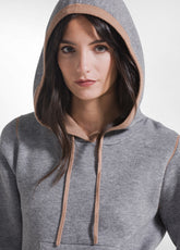 MAGLIA GIROCOLLO BICOLORE CON CAPPUCCIO GRIGIO - SILVER GREY | DEHA