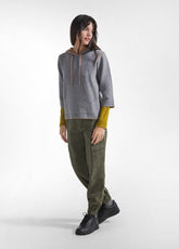 MAGLIA GIROCOLLO BICOLORE CON CAPPUCCIO GRIGIO - SILVER GREY | DEHA