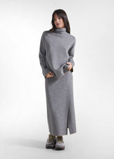 COMPLETO MAGLIA A COLLO ALTO E GONNA A PORTAFOGLIO BICOLORE GRIGIO - | DEHA