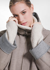 GIACCONE BICOLORE IN SCUBA CON ZIP GRIGIO - TAUPE | DEHA