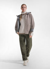 GIACCONE BICOLORE IN SCUBA CON ZIP GRIGIO - Felpe e Maglie | DEHA