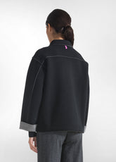 GIACCA BICOLORE IN SCUBA CON BOTTONI NERO - BLACK | DEHA