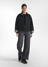 GIACCA BICOLORE IN SCUBA CON BOTTONI NERO - BLACK | DEHA