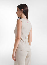 GIILET IN MAGLIA MISTO CASHMERE BEIGE - BEIGE MELANGE | DEHA