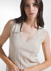 GIILET IN MAGLIA MISTO CASHMERE BEIGE - BEIGE MELANGE | DEHA