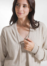 CARDIGAN LUNGO IN MISTO CASHMERE BEIGE - BEIGE MELANGE | DEHA