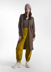 CARDIGAN LUNGO IN MISTO CASHMERE MARRONE - Maglie Cashmere da Donna | DEHA