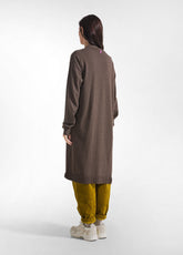 CARDIGAN LUNGO IN MISTO CASHMERE MARRONE - KAKI BROWN | DEHA