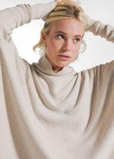 MAGIC OVER HIGH NECK IN BEIGE CASHMERE BLEND - BEIGE MELANGE | DEHA