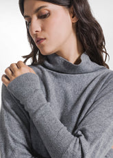 MAGIA OVER A COLLO ALTO IN MISTO CASHMERE GRIGIO | DEHA