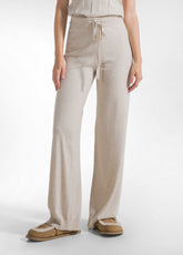 BEIGE CASHMERE BLEND KNITTED TROUSERS - BEIGE MELANGE | DEHA