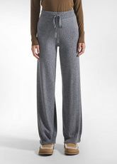 GREY CASHMERE BLEND KNITTED TROUSERS - SILVER GREY | DEHA