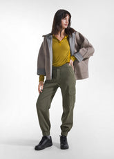 T-SHIRT SERAFINO A MANICA LUNGA IN MISTO CASHMERE VERDE | DEHA