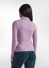 PURPLE CASHMERE BLEND TURTLENECK LONG SLEEVE T-SHIRT - DUSTY LILAC | DEHA