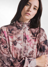 TUTA FELPA CON ZIP E PANTALONE IN FELPA LEGGERA STAMPATA FLOREALE ROSA - | DEHA