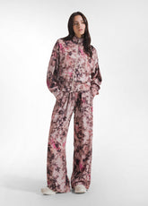 LEICHTER FLEECE-TRAININGSANZUG MIT REISSVERSCHLUSS UND HOSE MIT ROSA BLUMENPRINT - Aktive Sets & Trainingsanzüge | DEHA