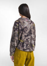 FELPA FALSO COLLO A V CON STAMPA FLOREALE MARRONE - FANGO RAMAGE | DEHA