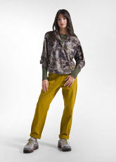 FELPA FALSO COLLO A V CON STAMPA FLOREALE MARRONE - FANGO RAMAGE | DEHA