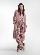 LEICHTER FLEECE-TRAININGSANZUG MIT REISSVERSCHLUSS UND HOSE MIT ROSA BLUMENPRINT - Aktive Sets & Trainingsanzüge | DEHA