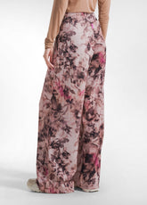 TUTA FELPA CON ZIP E PANTALONE IN FELPA LEGGERA STAMPATA FLOREALE ROSA - | DEHA