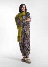 TUTA FELPA CON ZIP E PANTALONE JOGGER CON STAMPA FLOREAL MARRONE - Comfort Sets | DEHA