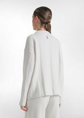 MAGLIA IN LANA GIROCOLLO IN LUREX BIANCO - MILK WHITE | DEHA