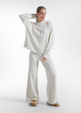 MAGLIA IN LANA GIROCOLLO IN LUREX BIANCO - MILK WHITE | DEHA