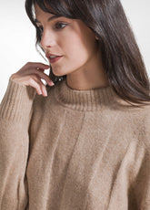 COMPLETO MAGLIA IN LANA GIROCOLLO E PANTALONE IN MAGLIA LUREX BEIGE - | DEHA