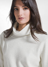 MAGLIA IN LANA A COLLO ALTO IN LUREX BIANCO - MILK WHITE | DEHA