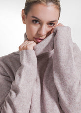 MAGLIA IN LANA A COLLO ALTO IN LUREX ROSA - ROSE LAVENDER | DEHA